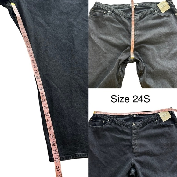 NWT Abercrombie and Fitch Black High Rise Button Fly Dad Jeans Plus Size 22 24 - Picture 13 of 14